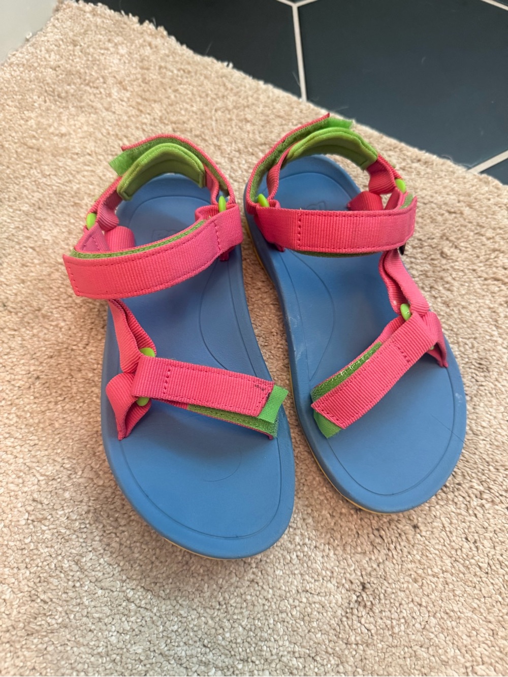 Kids Teva Pink & Blue Strap Sandals
